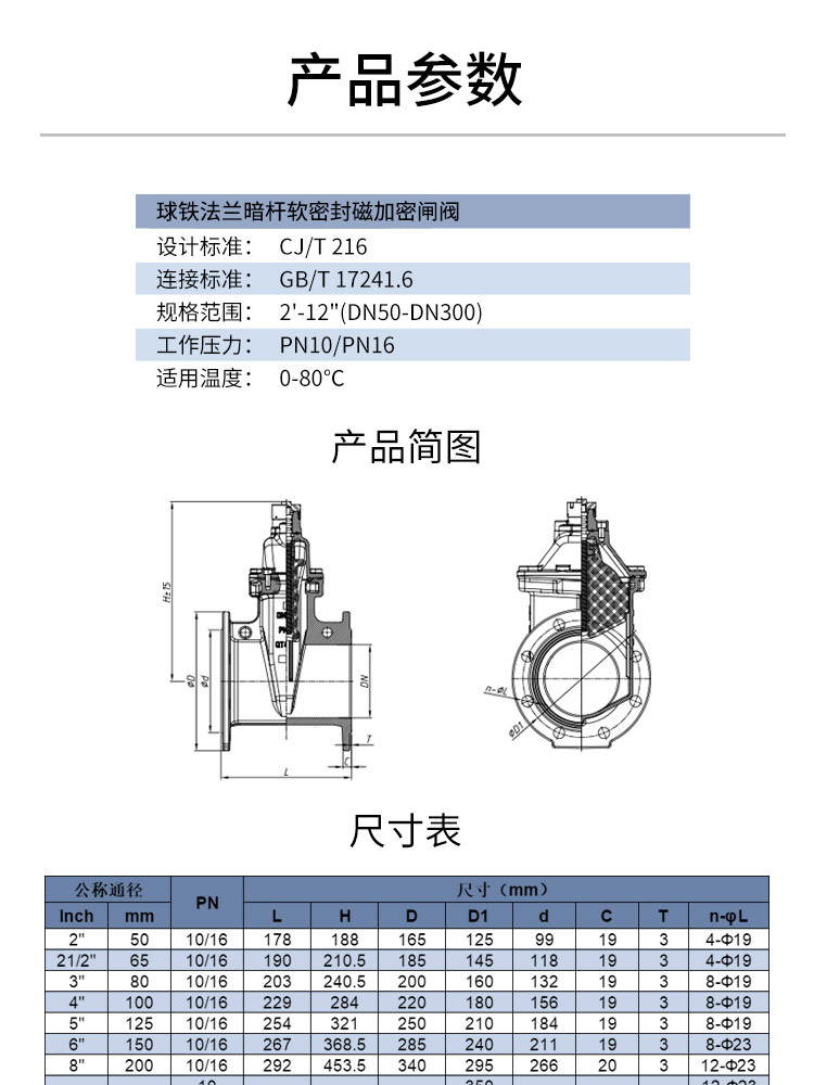 法兰暗杆软密封磁加密闸阀